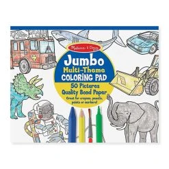 Melissa And Doug Jumbo Multi-Theme Blue Coloring Pad Multi-color