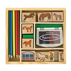 Melissa And Doug Wooden Horse Stamp Set Multi-color