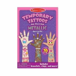 Melissa And Doug Pink Silver Gold Metallic Temporary Tattoos Multi-color